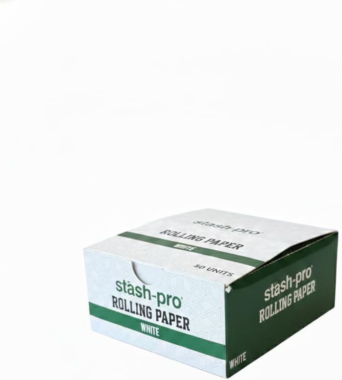 Stash-Pro King Size Smoking Rolling Paper 50 Packs of 32 Leafs Each (White Bleached)