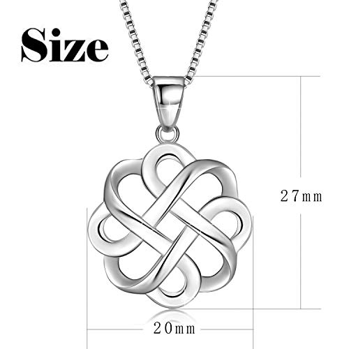 925 Sterling Silver Good Luck Polished Celtic Knot Cross Pendant Necklace for Womens3