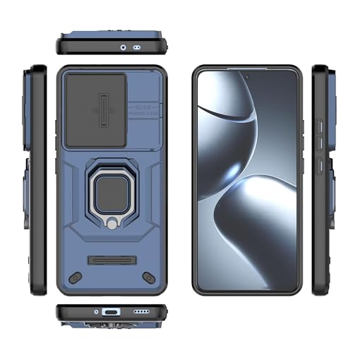 Coque Xiaomi 14T Pro 5G en bleu premium avec béquille discrète et clapet photo