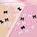 100Pcs Bows Nail Charms 3D Resin Black White Pink Bow Charms Cute Bowknot Gems Nail Art Supplies Jewels Decor for DIY Crafts Women Phone Cases Scrapbooks Envelope Cards Making
