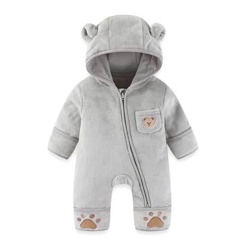 Combinaison pour bébé en polaire WYTbaby chaude de 0 à 12 mois