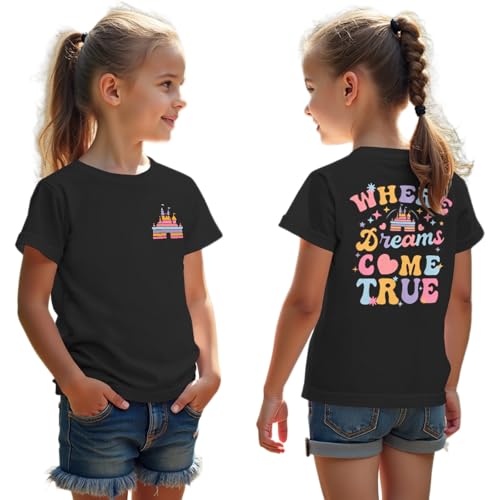 Image of CM C&M WODRO Magic Kingdom Shirt for Kid Castle Graphic T-Shirt Girls Holiday Fairy Tale Tee Summer Casual Short Sleeve Tops