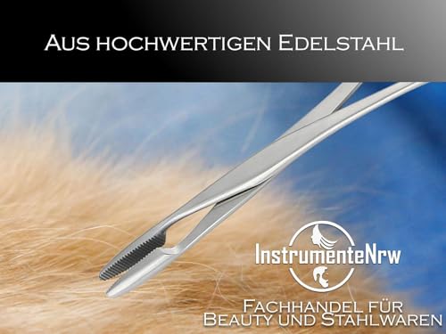 Tierhaar-Entferner Haar-Zupfzange für Hunde Pferde aus rostfreiem Edelstahl für Rechthänder und Linkshänder 15 cm