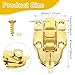 2 Pack Retro Gold Style Box Toggle Latch, Duckbilled Hasp Latch Chest Latches Toggles with Screws, Antique Metal Toggle Hasp Catch with Padlock Hole for Wooden Jewelry Box Cabinet Toolbox