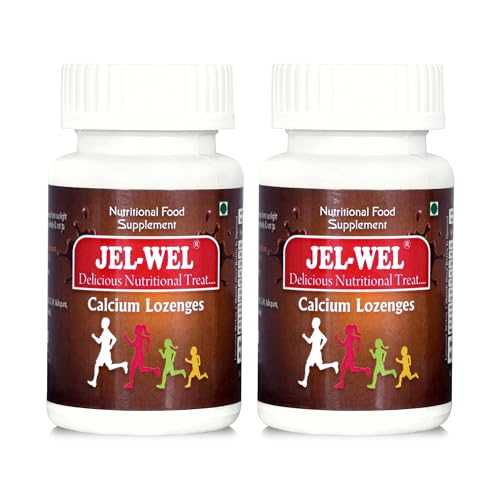 Calcium Supplement Jel Wel Lozenges for Kids, Women & Men for strong bones, muscles, joints, gums & teeth, immunity & overall body functioning- 30 Lozenges chocolate toffee | Pack of 2