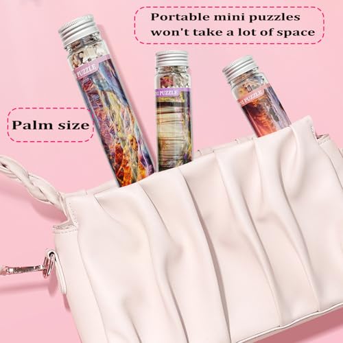 Rompecabezas pequeños para adultos Mini piezas micro 3 paquetes | Rompecabezas desafiante pequeño Mini rompecabezas 150 piezas Paisaje bosque playa atardecer montaña 6 x 4 pulg miniatura 4
