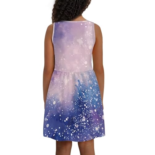Girls Dress Sleeveless Summer Dresses A-Line Swing Midi Dresses for Party 2-14 Y Sun Dress3