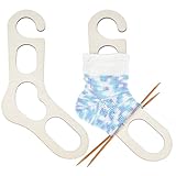 BENECREAT 2 Stück Sockenblocker Aus Holz Hohl Mit Haken Stricksockenlineal Strumpfblocker Sockenspanner Zum Stricken Weihnachten Häkeln Strumpfstricker 4.5mm Dick