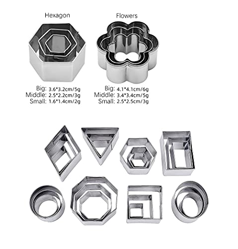 Hsthe Sea 24 PCS Mini Cookie Cutter Set, Stainless Steel Biscuit Cookies Cutters Molds,Geometric Shapes Cutters - Image 3
