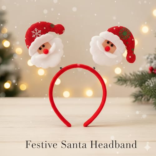 Image of PoPo Toys Santa Claus Headband Design Hair Band | Hairband for Party Birthday| Xmas Gift for Children Girls | Christmas Decorations Items for Home Ornaments Props