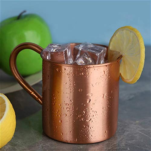 Pure Copper Mug Creative Coppery Handcrafted Durable Moscow Mule Cocktail Cup For Restaurant Bar Drinkware Party Kitchen h2 (415ml)