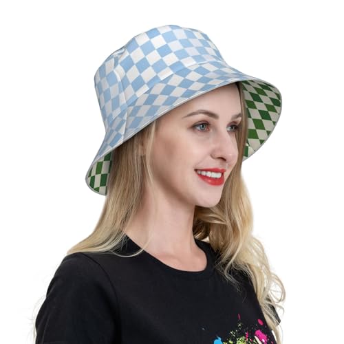 Image of Bucket Hat Double-Side-Wear Reversible Sun Hat Beach Travel Hiking for Women Men
