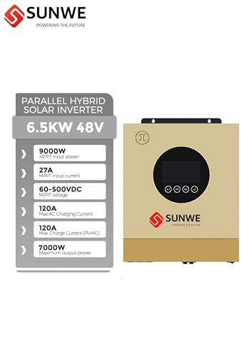 Image of Hybrid Solar Inverter 6.5KW 48V | Single Phase | Parallel Support | Transformerless | On-Grid Off-Grid | Batteryless | Grid Export | WiFi | Supports Lithium & Lead-Acid | 2 Years Warranty