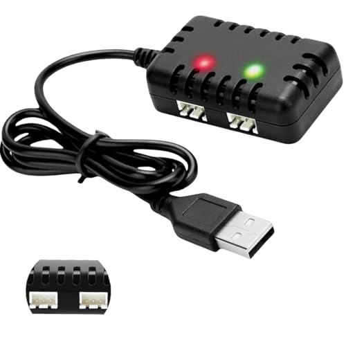 BaiWeiDun 7.4V Lithium Battery 1 to 2 USB Charger Cable With XH 3Pin Plug for RC Toys