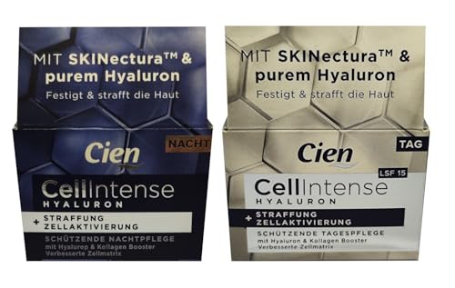 Cien Cellintense - Juego de crema hialurónica, 1 crema de día y de noche (2 x 50 ml)