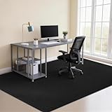 CELION Heavy Duty Office Chair Mat 140 * 160cm - PVC Carpet Floor Protector, Non-Slip Gaming Desk Mat, Computer Chair Rug Pad for Hardwood & Tile Floors, Office Rug Floor Mat (Black, 140 * 160cm)