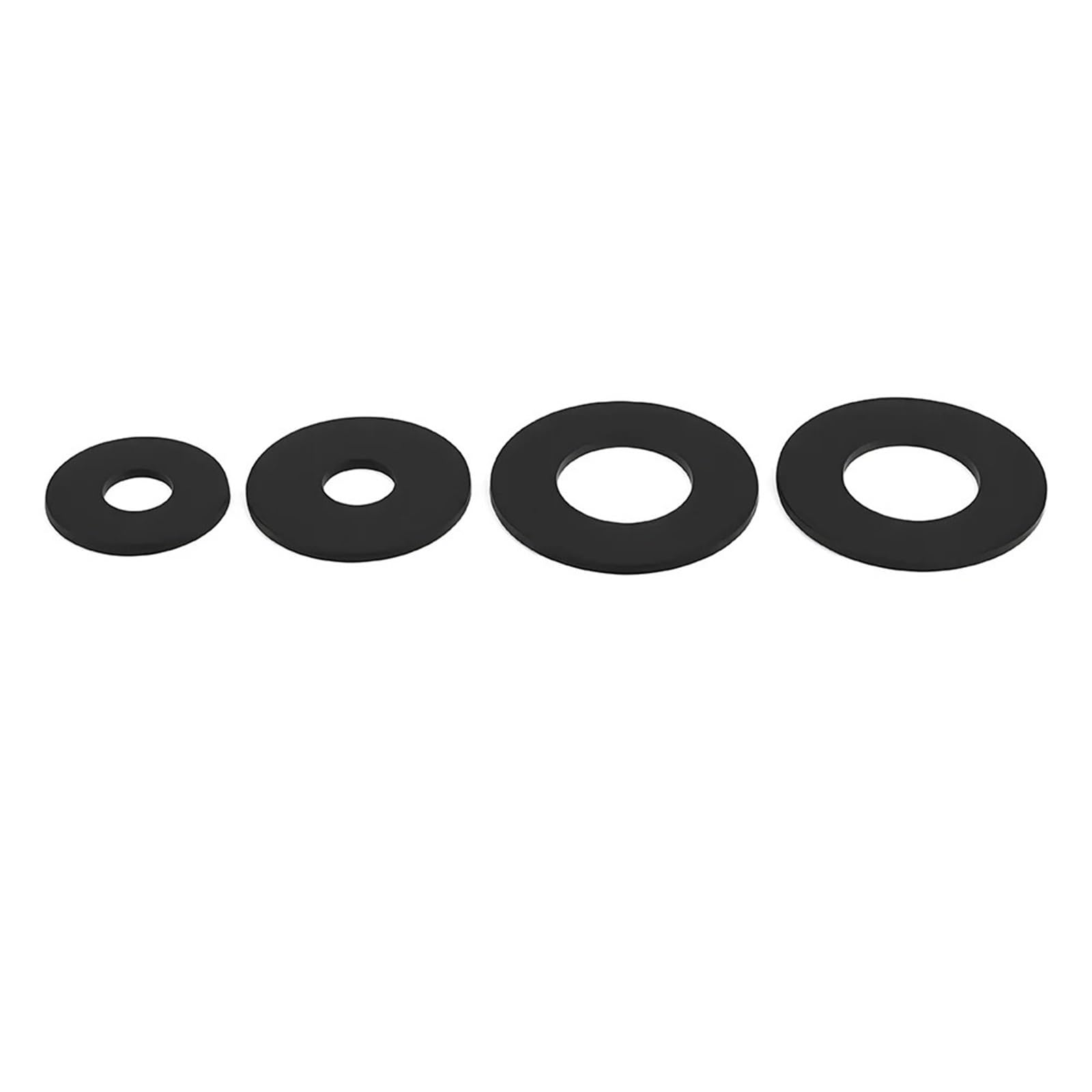5 Sets Nylon ultradünne flache Unterlegscheibe, schwarz, rund, Kunststoff, Hartdichtung, isolierend, verschleißfest für Schrauben, Muttern(M1.7x3.6x0.3(250pcs))