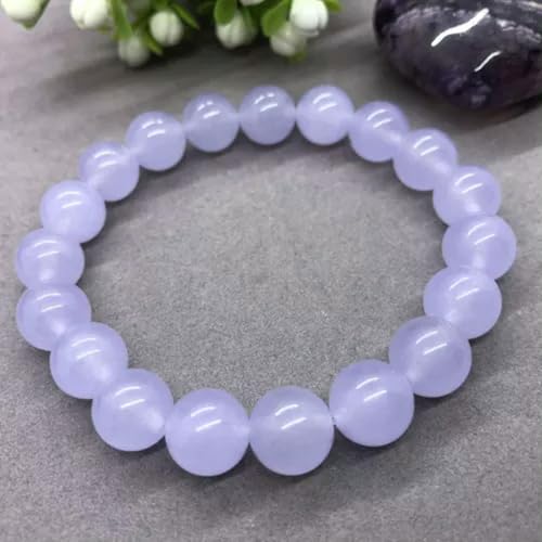 2 Pcs Genuine 6/8/10/12mm Natural Lavender Jade Round Gemstone Bracelet 7.5" AAA-8mm4