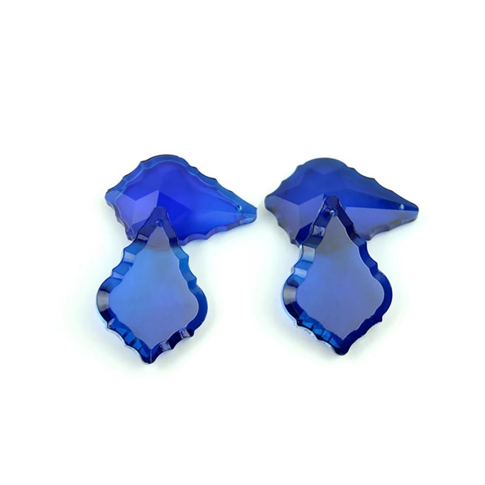 Pendentif en verre d'ornement de prisme de feuille d'érable en cristal optique K9 bleu foncé 38mm-76mm for la décoration(50mm 100pcs)