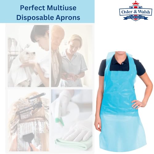 Einwegschürzen, 700 mm x 1170 mm, Blau, 16 Mikrometer, flach verpackt, 200 Stück