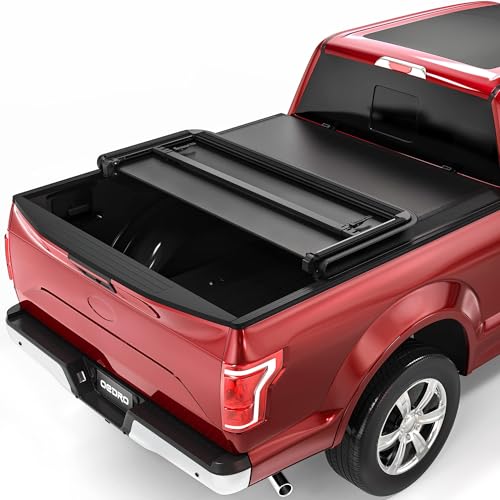 oEdRo Upgraded Tri-Fold Truck Bed Tonneau Cover Compatible with 2015-2024 Ford F-150 F150 with 6.6 Feet Bed