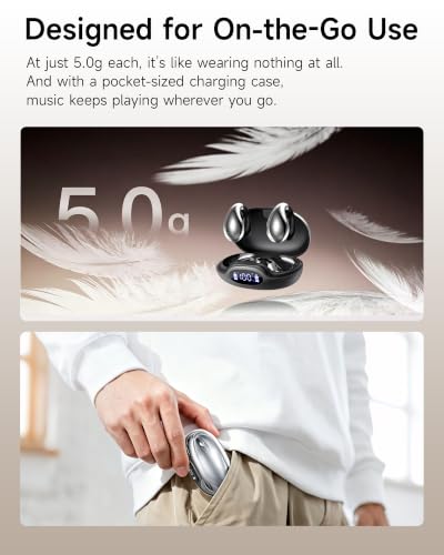 Image of CoolJumper on Ear Earbuds, Bluetooth 6.1 Wireless Open Ear Headphones, Comfortable Fit with Crystal Clear Sound, 50-Hour Battery Life, Open-Ear Wireless Headphones for Gym