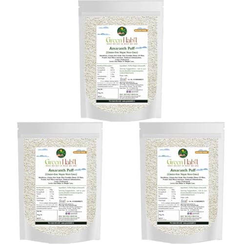 Image of GreenHabit Amaranth Puff (Rajgira Puff) | Gluten-Free |Vegan|Non GMO| (200gm Pack of 3)
