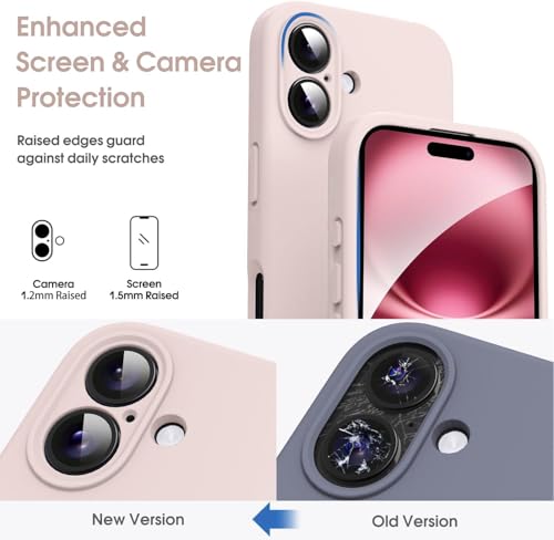 Image of mobistyle Designed for iPhone 16 Plus Soft Liquid Silicone Slim Protective with Microfiber Lining Phone Back Cover Case for iPhone 16 Plus (Pink)