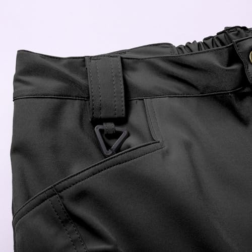 BiCophy Men's Hiking Cargo Pants Plus Size Waterproof Ripstop Softshell Warm Windproof Lightweight Moutain Climbing Sport Pants Quick Dry Stretch Safari Fishing Outdoor Pants Big and Tall Black - Image 9