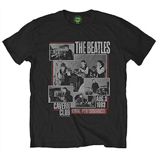 Beatles Men’s Final Performance T-Shirt Large Black - Les Beatles, Paul McCartney, John Lennon, RIngo Starr, George Harrison