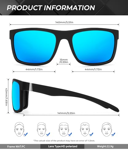Image of KALIYADI Mens-Sunglasses Polarized-Sunglasses-Men: Polarized Sun Glasses With UV400 Protection for Driving Fishing