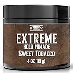 Viking Revolution Sweet Tobacco Hair Pomade for Men - Extreme Hold Water-Based Hair Gel - Extra Firm Strong Hold With High Shine - Men's Hair Cream (4oz)