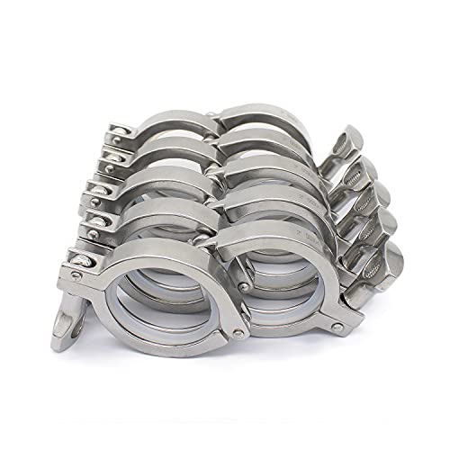 Qiimii 13Mhhm Stainless Steel 304 Single Pin Heavy Duty Tri Clamp With Wing Nut For Ferrule Tc 2"(10 Pack) (2 Inch) #TOP4