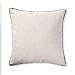 baibu Deer Cotton Linen Cushion Cover Beige Pattern Throw Pillow Cover with Faux Leather and Fur Applique