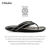 OLUKAI Mea Ola Men's Leather Beach Sandals, Soft & Durable Flip Flops, Arch Support & Comfort Fit, Enhanced Grip & Traction, Dark Java/Dark Java, 8.5 UK #1