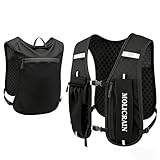 MOLICRAIN Running Hydration Vest Backpack, Lightweight & Breathable Running Vest Phone Holder for Women Men, 5L Hydration Pack for TrailRunning Hiking Cycling Marathon(Black)