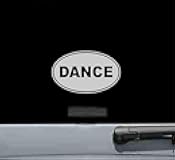JS Artworks Dance Text Oval Vinyl Decal Sticker (Silver)