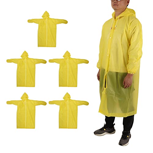 SUNGOOYUE 5pc EVA Resuable Poncho de Chuva Engrossado Adulto Capa de Chuva Com Capuz para Atividades