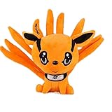 N / A Lindo Anime Naruto Kyuubi Kurama Muñeca de Peluche Relleno Suave Nueve Cuentos Fox Animales Juguete Regalos creativos para niños Niños 25CM