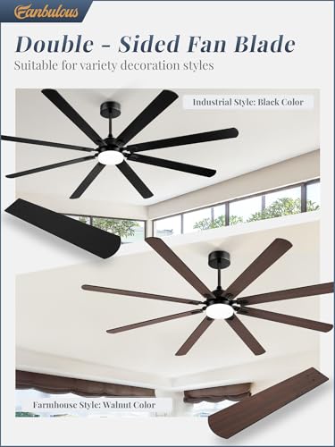 Image of Fanbulous 84 Inch Outdoor Ceiling Fans with Lights,Black