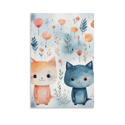 Toile murale chat 60x90cm decoration interieure suspendue esthetique de maison