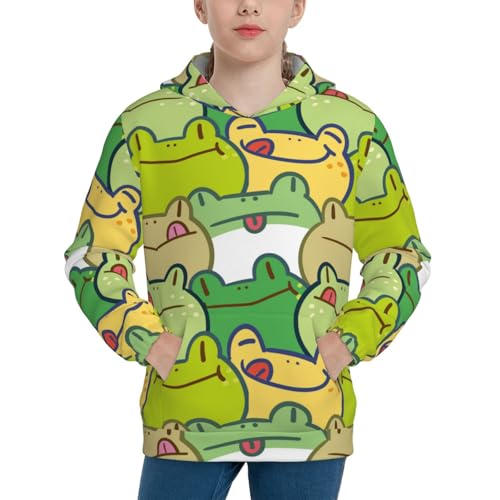 Cartoon Frog Kid Hoodies Boys Sweatshirts Girls Pullover with Pocket