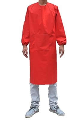 Delantal impermeable con manga larga para adultos de cocina, carnicero, artista, poliéster y mezcla de poliéster, Rojo, Medium | Ya disponible en tu tienda friki favorita! En mundofriki.es! Delantal impermeable con manga larga para adultos de cocina, carnicero, artista, poliéster y mezcla de poliéster, Rojo, Medium | Ya disponible en tu tienda friki favorita! En mundofriki.es!