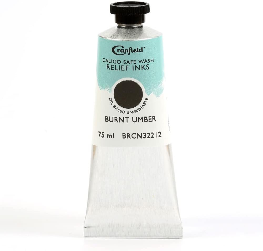 Cranfield Caligo, Safe Wash Relief Ink, 75ml Tube, Burnt Umber, BRCN32212