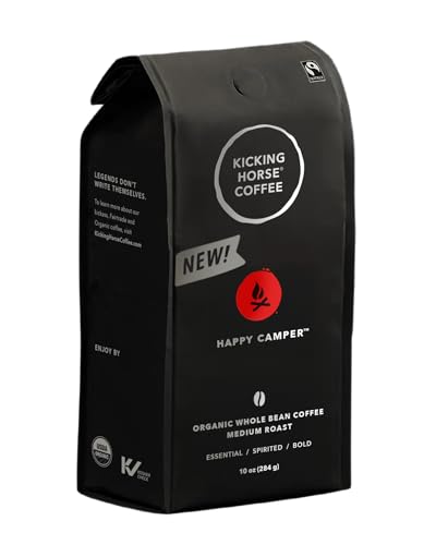 Kicking Horse Happy Camper Whole Bean Coffee, 10 Ounce - Certifie...