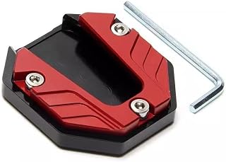 Motorcycle Kickstand Pads for Yamaha XT 250 350 500 550 600, CNC Aluminum Alloy Anti-slip Pad Bracket Base, Side Bracket Plate,Red