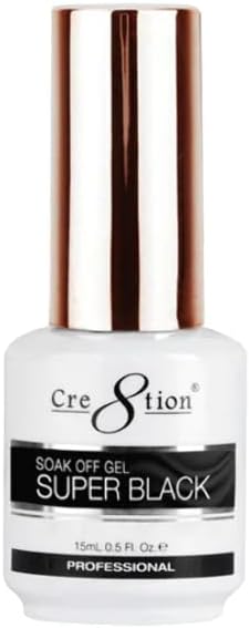Super Black 0.5oz UV Gel Nail Polish, Buy 5 Get 1 Free, UV LED Lamp Nail Gel Polish Top Coat for Nail Art Manicure Professional Salon Use