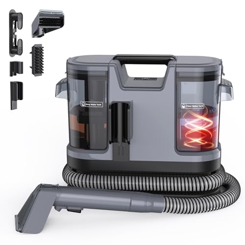 Lubluelu Nasssauger Polsterreiniger Gerät 600 W, 18 kPa Teppichreiniger Waschsauger, tragbarer Teppichreiniger mit 10-Sek.-Heizfunktion, Selbstreinigung und langem Schlauch für Teppiche, Auto & Sofas