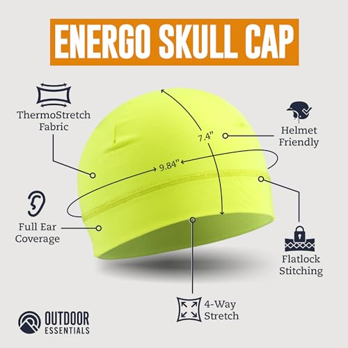 Image of OutdoorEssentials Skull Cap Helmet Liner for Men - Winter Beanie Hat for Running, Skiing, Cycling - Ultimate Thermal Retention & Performance Moisture Wicking - Fits Under Helmets