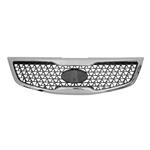 QUARKZMAN Nr. 863503W500 Vordere obere Motorhaubenstoßstange Kühlergrill Vordere obere Stoßstange Nierenkühlergrill für Kia SportageR 2014 1 Stück Schwarz Silberton